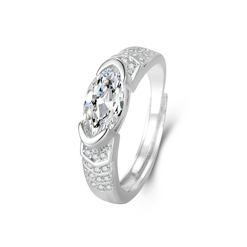 Zircon Ring Women's Light Luxury Style pink